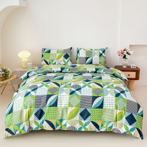 Multicolor Bedsheet, with Pillowcase 4pcs.Mattress Covers for King Queen and Full Size Bedding.