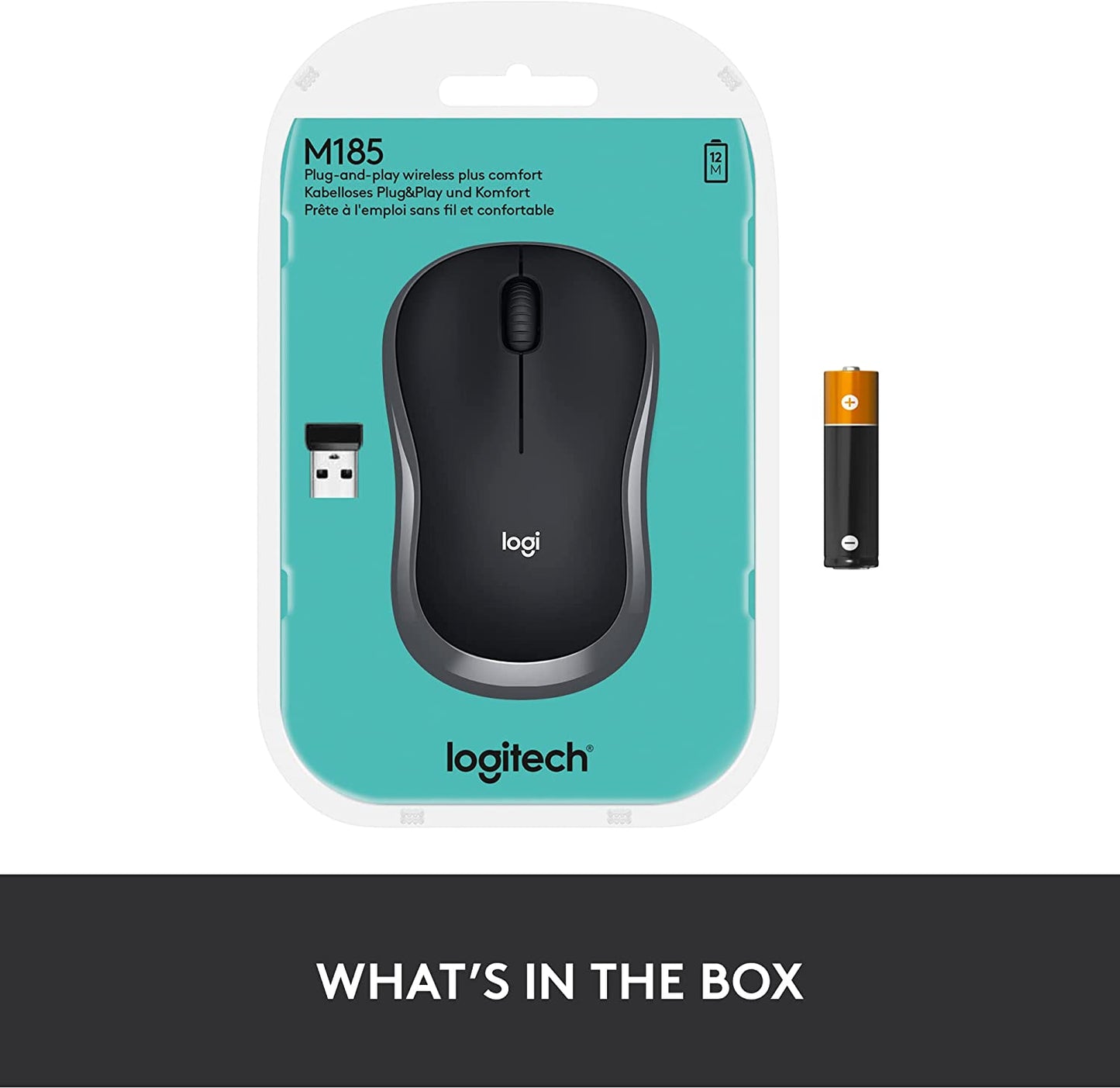 Logitech M185 Wireless Computer Mouse with USB Receiver