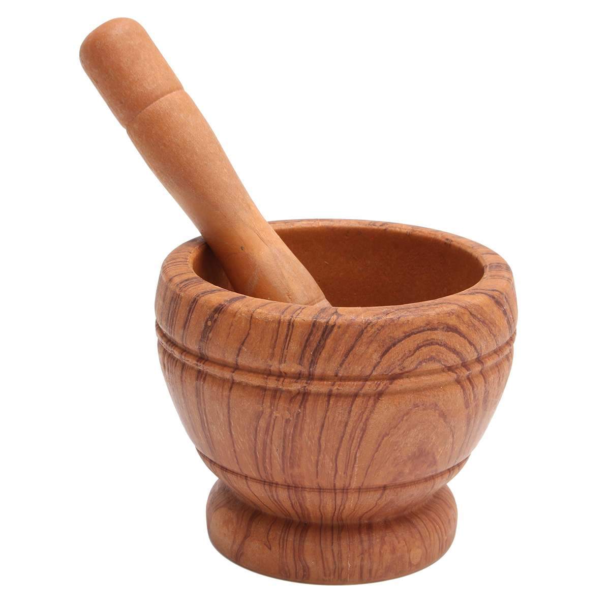 Wooden Bowl Mortar and Pestle for crushing and mixing Garlic, Pepper, Resins, Spices and Herbs.