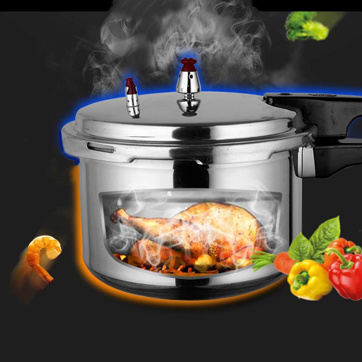 Kitchen Pressure Cooker. Cookware Soup, and Meats pot for Gas, Stove/Open Fire Outdoor Camping. Cook Tool Steamer.