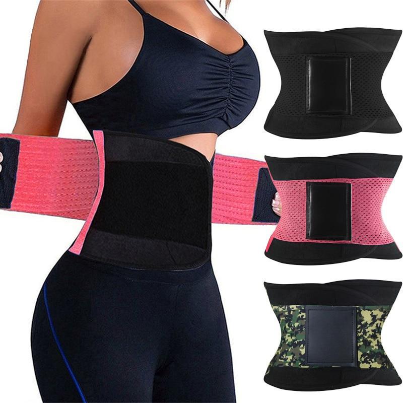 Women Workout Sauna Waist Trimmer with 2 Straps adjustable Hook Exercise Corset.