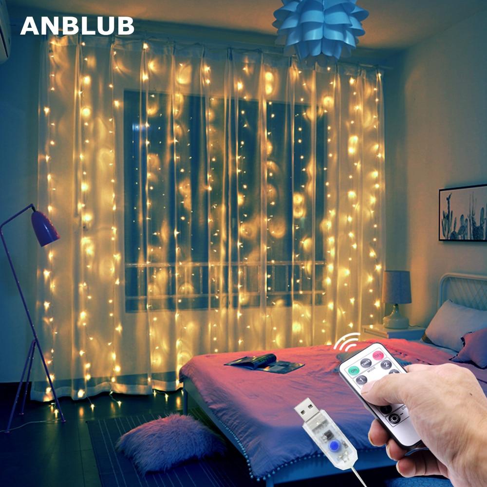LED Curtain String Lights, Remote Control For Indoor Wall Decorations.,Outdoor, Wedding,Christmas, and New Year Home decor