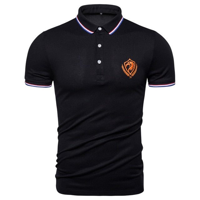 New Summer Cotton Polo Shirt for Men. Eagle Embroidery Sporting Mens Polo.