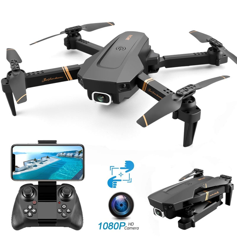V4 WIFI FPV Drone. WiFi live video FPV 4K/1080P HD Wide Angle Camera Foldable Altitude Hold Durable RC Drone.