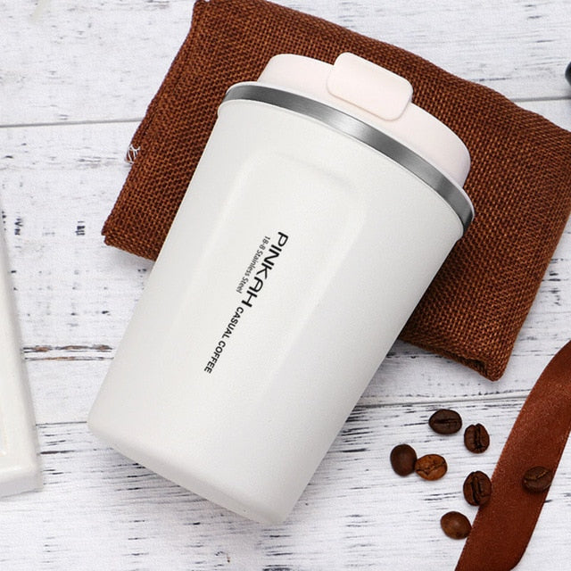 Stainless Steel Thermo Cup Travel Coffee Mug with Lid. Car Vacuum Flasks Thermocup