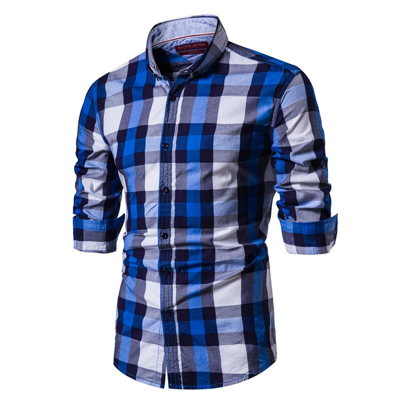 100% Cotton Plaid Shirt for Men.Casual, Social, Business Male Shirt. Mens Shirts,Long Sleeve.