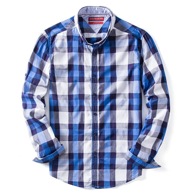 100% Cotton Plaid Shirt for Men.Casual, Social, Business Male Shirt. Mens Shirts,Long Sleeve.