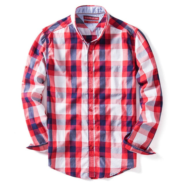 100% Cotton Plaid Shirt for Men.Casual, Social, Business Male Shirt. Mens Shirts,Long Sleeve.