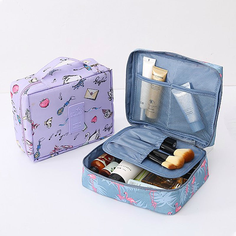 Women Travel Cosmetic Bag. Female Makeup Organizer Case. Waterproof Toiletry Beauty Kit.