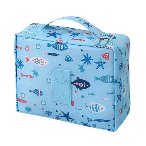 Women Travel Cosmetic Bag. Female Makeup Organizer Case. Waterproof Toiletry Beauty Kit.