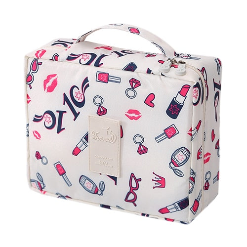 Women Travel Cosmetic Bag. Female Makeup Organizer Case. Waterproof Toiletry Beauty Kit.