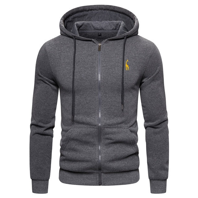 New Autumn Winter Cotton Hoodie Mens Sweatshirts. Solid Hoody Fleece Thick Hoodies. Men Sportswear Zipper Sweatshirts.