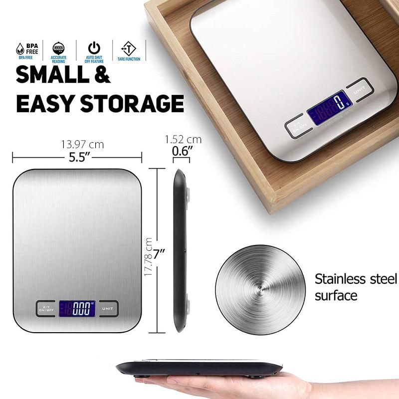Digital Kitchen Scale, LCD Display 1g/0.1oz Precise Stainless Steel Food Scale for Cooking and Baking.