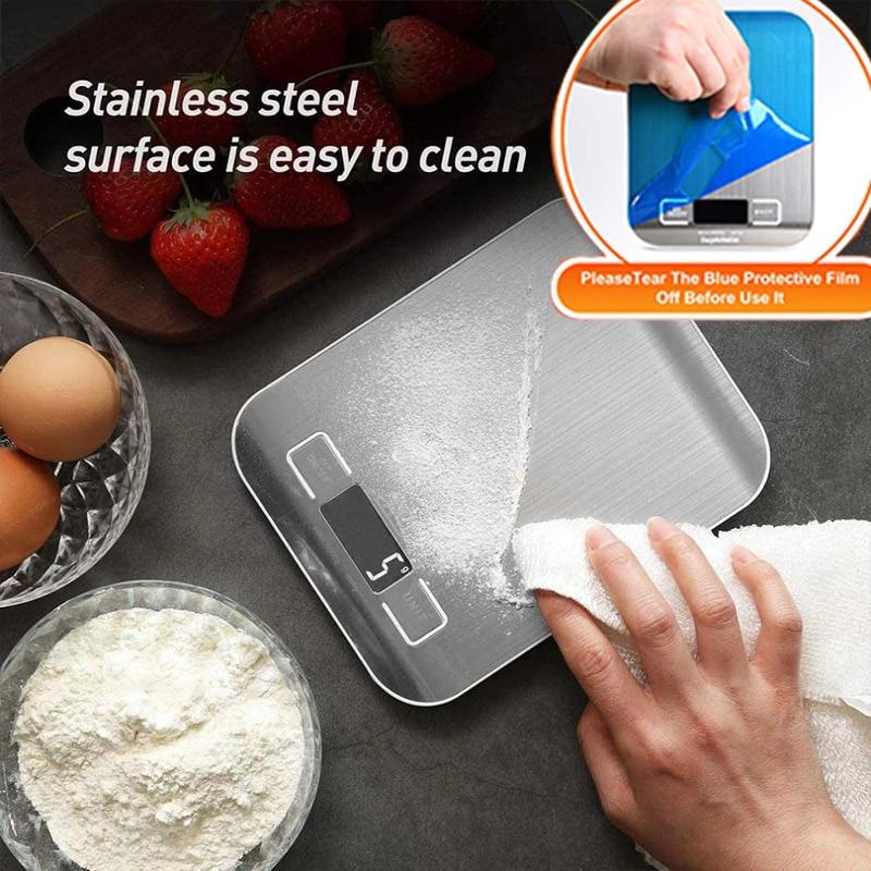 Digital Kitchen Scale, LCD Display 1g/0.1oz Precise Stainless Steel Food Scale for Cooking and Baking.