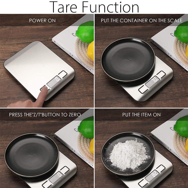 Digital Kitchen Scale, LCD Display 1g/0.1oz Precise Stainless Steel Food Scale for Cooking and Baking.