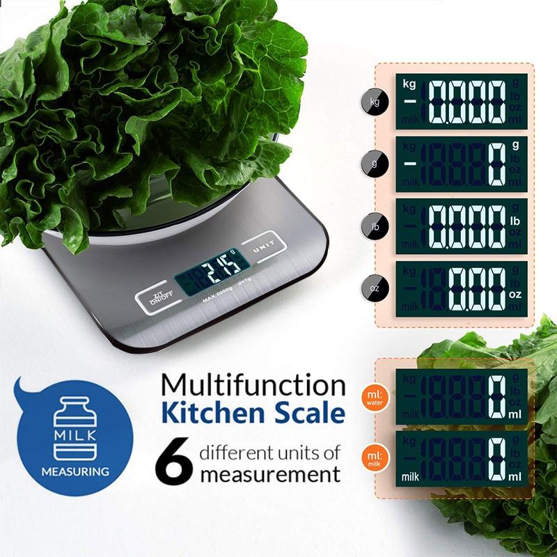 Digital Kitchen Scale, LCD Display 1g/0.1oz Precise Stainless Steel Food Scale for Cooking and Baking.