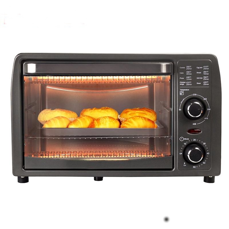 Electric Oven Multi-function Stainless Steel with Timer. 13L Mini Pizza Oven for baking, broiling and roasting.