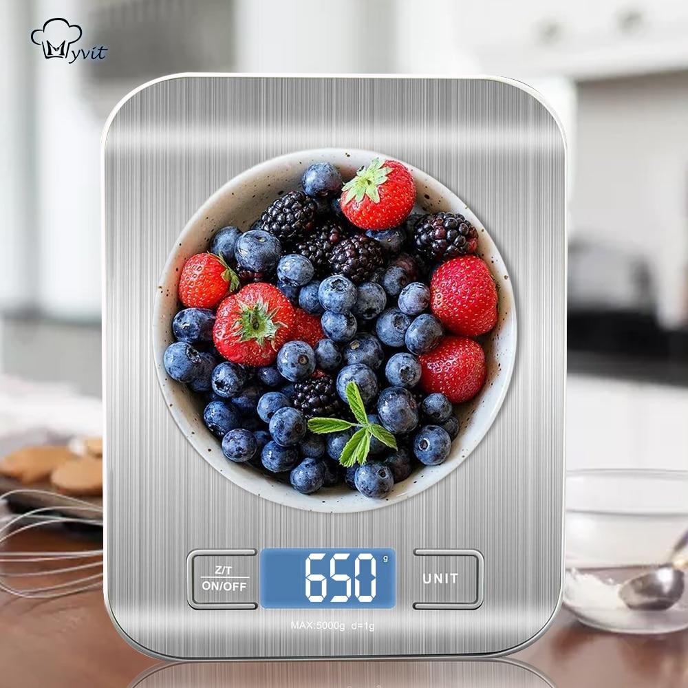 Digital Kitchen Scale, LCD Display 1g/0.1oz Precise Stainless Steel Food Scale for Cooking and Baking.