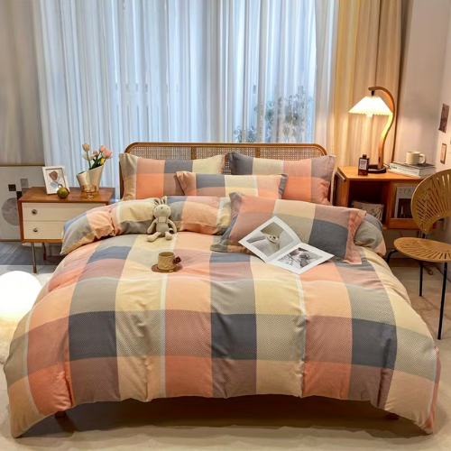 Multicolor Bedsheet, with Pillowcase 4pcs.Mattress Covers for King Queen and Full Size Bedding.