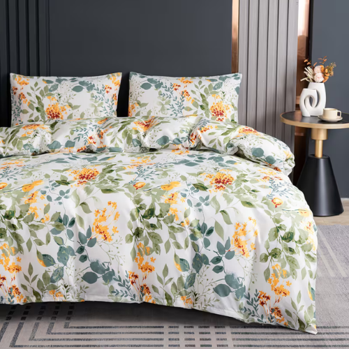 Multicolor Bedsheet, with Pillowcase 4pcs.Mattress Covers for King Queen and Full Size Bedding.