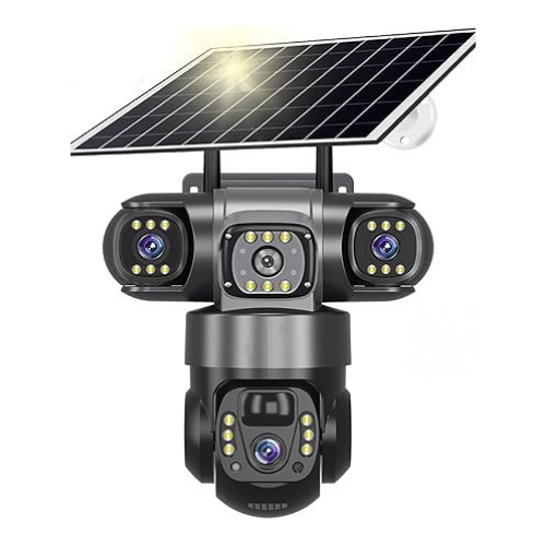 4g Solar CCTV Camera With Tripple Lens