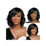 Short Bob Wigs with bangs Body Wave Human Hair Wig. None Lace Front Wigs With Bangs at 130% Density