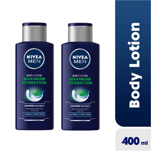 NIVEA Maximum Hydration 3in 1 Body Lotion For Men - 400ml (Pack Of 2)