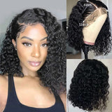 Wet Curly Wigs,Lace Front Wigs Human Hair Wigs, Glueless Pre Plucked with Baby Hair.