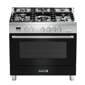 Gas Cooker– SFCTPD95 Anthra. 5 Gas Burner including 1 Wok Burner with large-capacity Oven and Steam Oven.