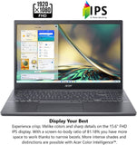 Acer Aspire 5 A515-57-53T2 Slim Laptop | 15.6" Full HD IPS Display | 12th Gen Intel Core i5-1235U | 8GB DDR4 | 512GB NVMe SSD | 802.11ax Wi-Fi 6 | Thunderbolt 4 | Backlit Keyboard | Windows 11 Home