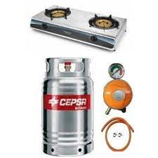 Cepsa Gas Cylinder With Table Cooker + Regulator + Hose And Clips