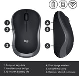 Logitech  M185 Wireless Computer Mouse with USB Receiver