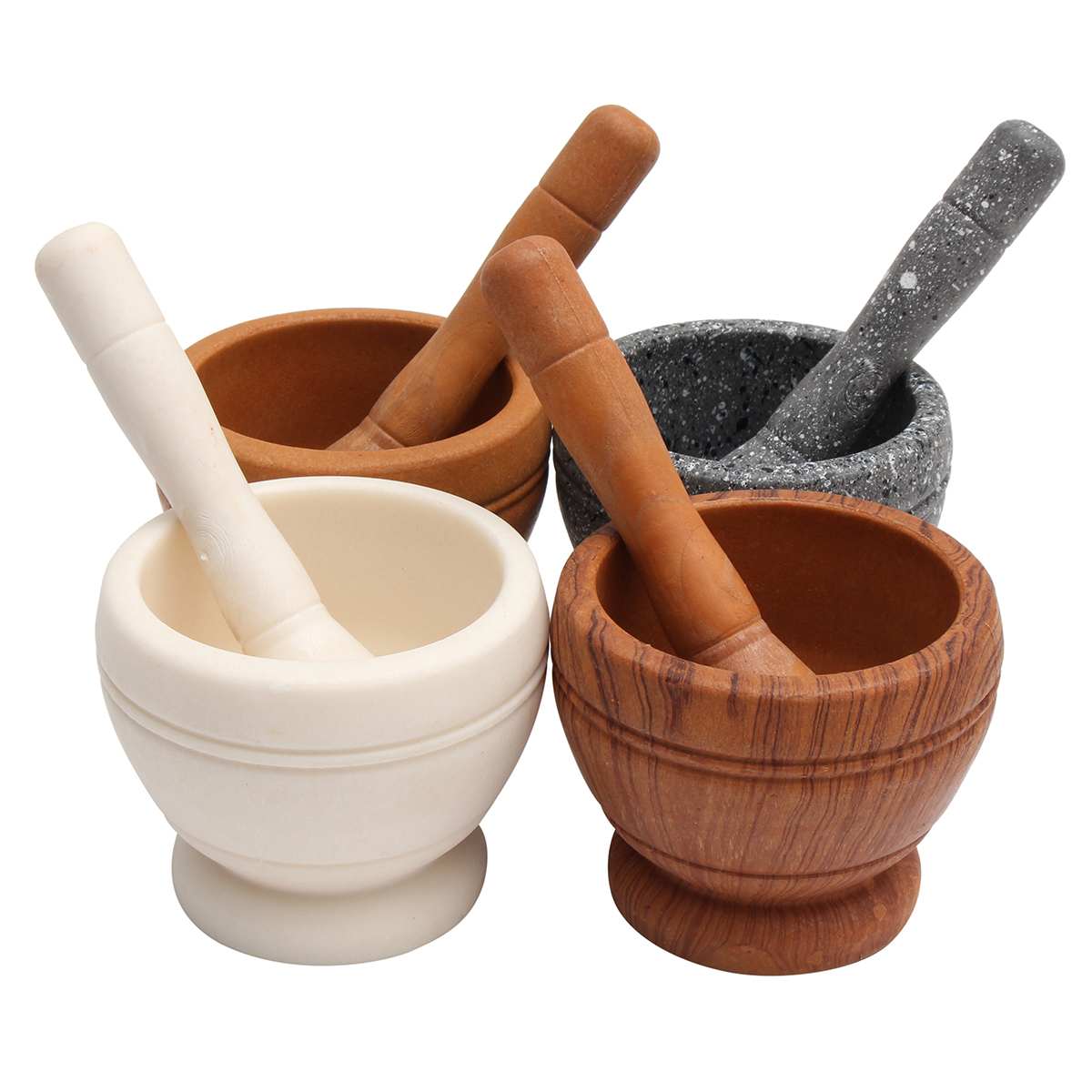 Spice Crusher Resin Bowl  Mortar Pestle Spice Pepper Crusher Herbs Grinder Garlic Mixing Bowl Press Bowl Kitchen Tools