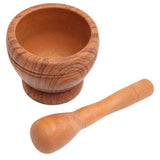 Wooden Bowl Mortar and Pestle for crushing and mixing Garlic, Pepper, Resins, Spices and Herbs.