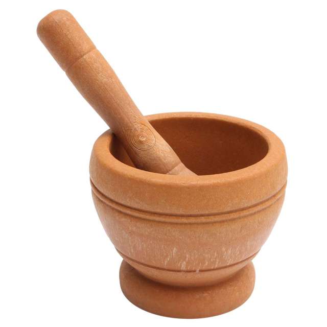 Wooden Bowl Mortar and Pestle for crushing and mixing Garlic, Pepper, Resins, Spices and Herbs.