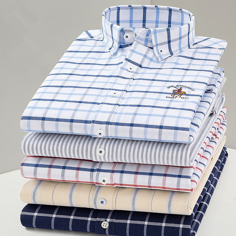 Men Shirt Oxford fit. 100% Cotton Shirt,Long Sleeve Shirts.