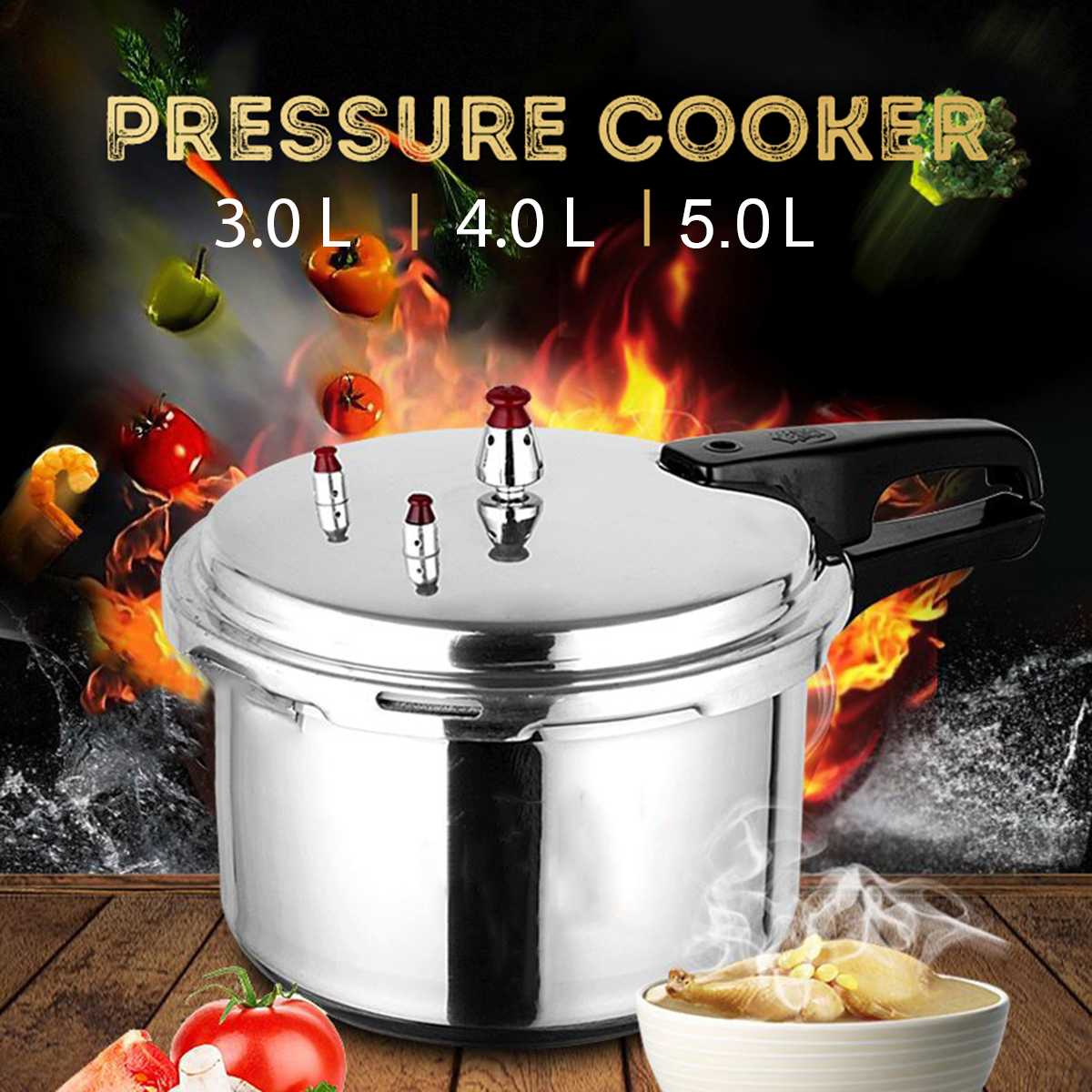 Kitchen Pressure Cooker. Cookware Soup, and Meats pot for Gas, Stove/Open Fire  Outdoor Camping. Cook Tool Steamer.