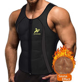 Mens Slimming Vest. HOT Shirt Fitness Weight Loss Sweat Sauna Suit Vest. Waist Trainer Body Shaper Neoprene Tank Top with Zipper.