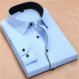 Men Shirt Fashion Regular fit.Long Sleeved Business Shirt Soft White Shirts.