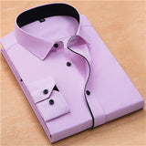 Men Shirt Fashion Regular fit.Long Sleeved Business Shirt Soft White Shirts.