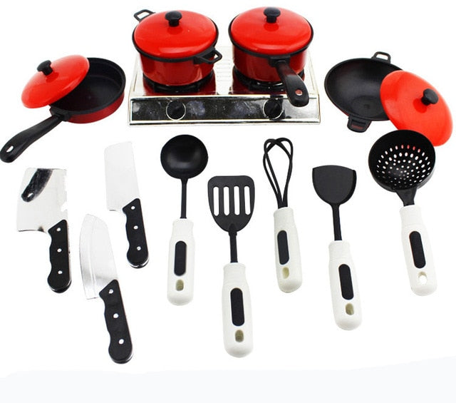 Mini Kitchen Children Cookware.Kids Pretend Cook Play Toy Simulation.Vegetables Fruit Cooking Utensils Toys Set.