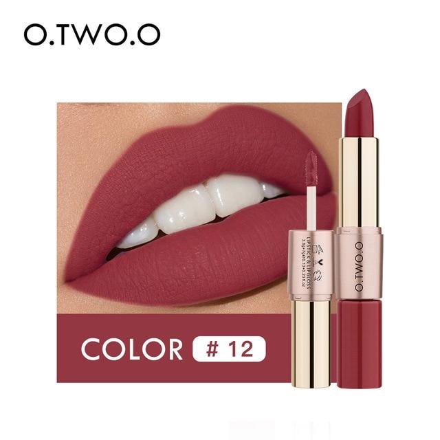 12 Colors Lips Matte Waterproof Lipstick. Long Lasting Moisturized Non Stick Cosmetic Lipstick.