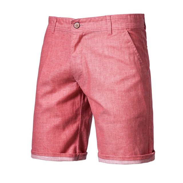 2020 New Summer 100% Cotton Linen Shorts. Knee Length Casual Mens Breathable Shorts.