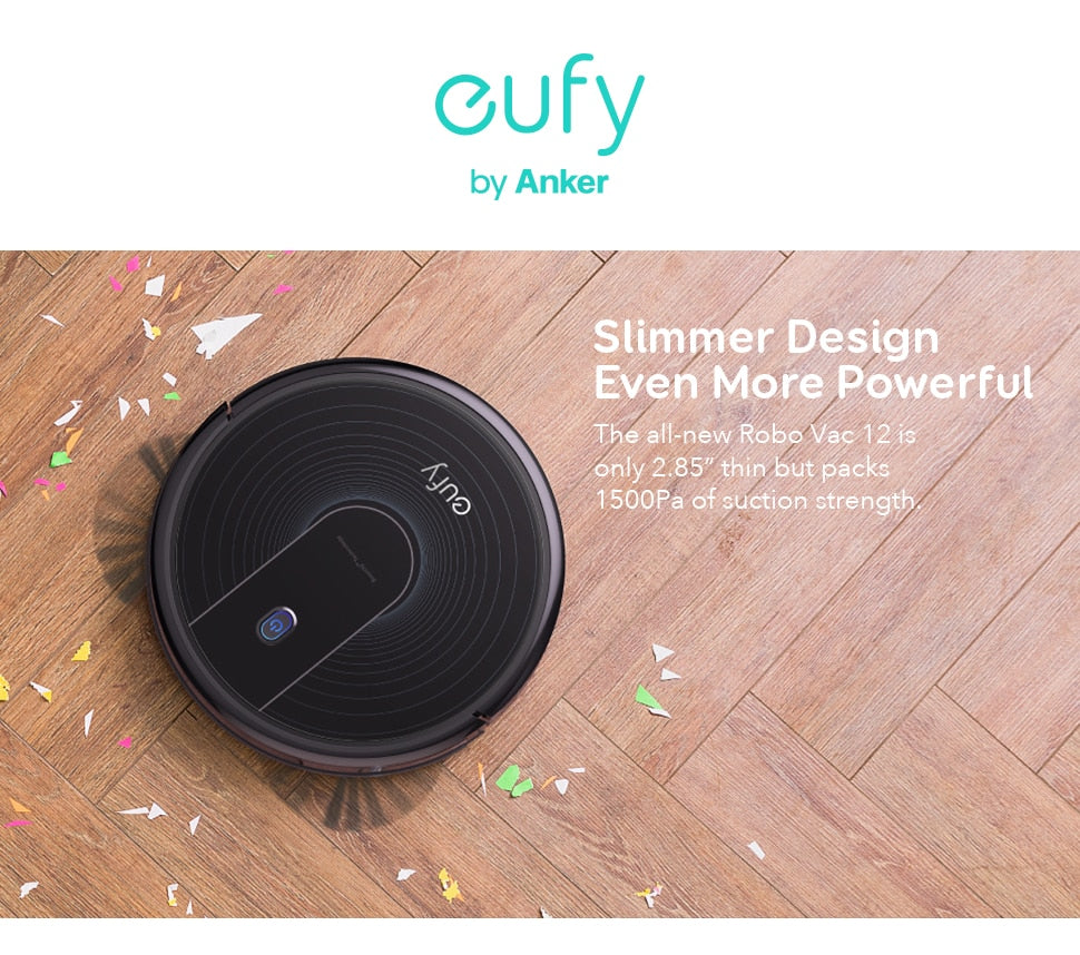 eufy [BoostIQ] RoboVac 12,Super-Thin,1500Pa,Quiet, Upgraded , Self-Charging Robotic Vacuum Cleaner.