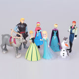 Disney Toys 8pcs/Set 5-9cm Frozen Anna Elsa Kristoff Olaf Action Figures For Kids.