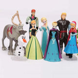 Disney Toys 8pcs/Set 5-9cm Frozen Anna Elsa Kristoff Olaf Action Figures For Kids.