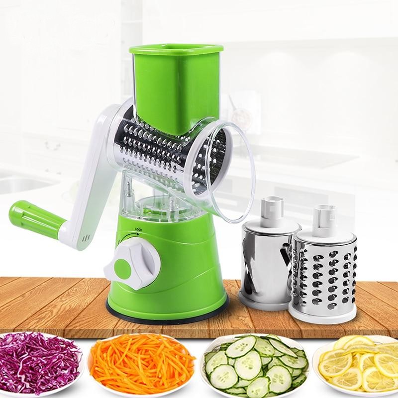 Manual Multifunctional Round Mandoline Slicer, Potato, Cheese Kitchen Gadget Accessories.