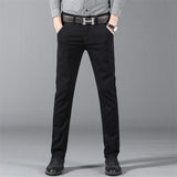 6 Color Casual Khaki Pants for Men.  Casual Elastic Straight Trousers in Gray, White,and Navy