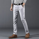 6 Color Casual Khaki Pants for Men.  Casual Elastic Straight Trousers in Gray, White,and Navy