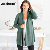 Aachoae Casual Sweater Women Pure Long Sleeve Cardigan Coat. 2020 Autumn Knitted Jumper Cardigan Plus Size Outerwear Womens Tops.